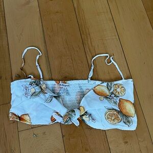 For Love and Lemons Lemonade Tie Front Crop Top